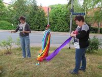 Abschmücken des Maibaums