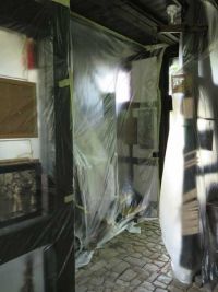 Zuhängen des Museums