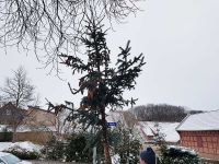 Abschmücken des Weihnachtsbaumes